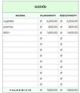 Budżet Domowy PRO — arkusz Excel i Google Sheets